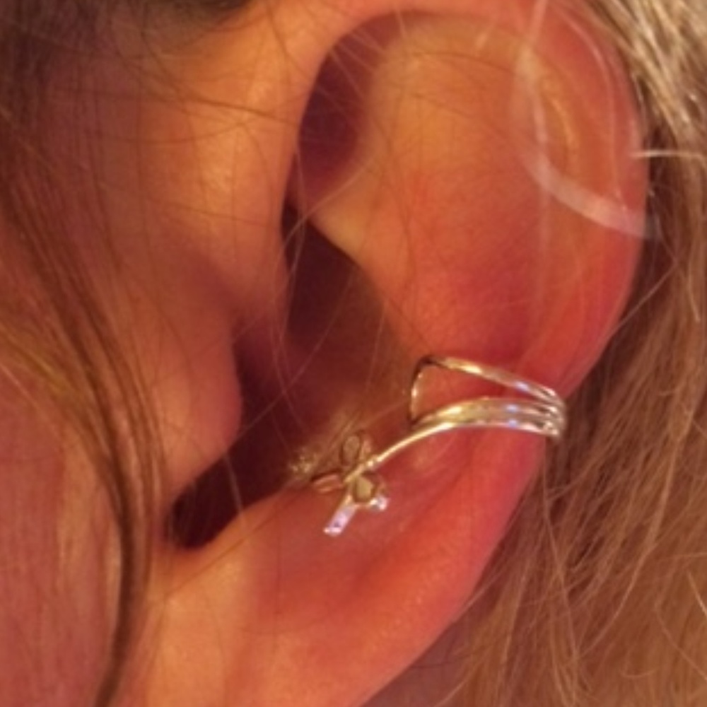 Sterling Silver Bow Tie Ear Cuff